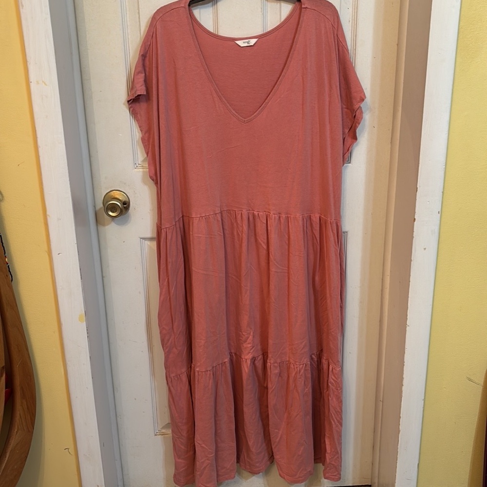 Pink terra sky tshirt dress with pockets